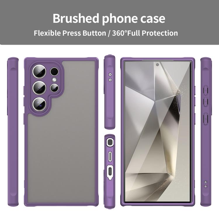 For Samsung Galaxy S24 Ultra 5G Fan Dun Series TPU Hybrid PC Frosted Phone Case