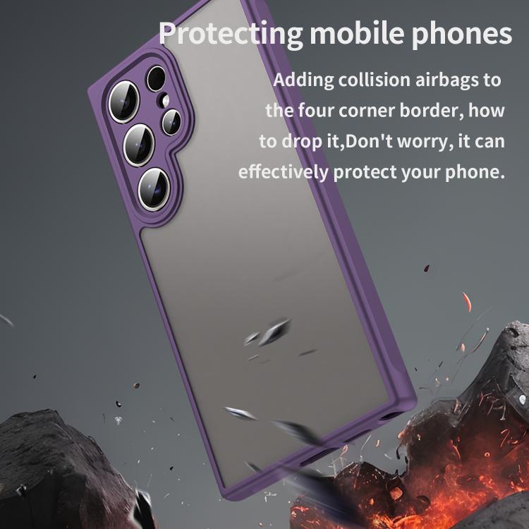 For Samsung Galaxy S24 Ultra 5G Fan Dun Series TPU Hybrid PC Frosted Phone Case