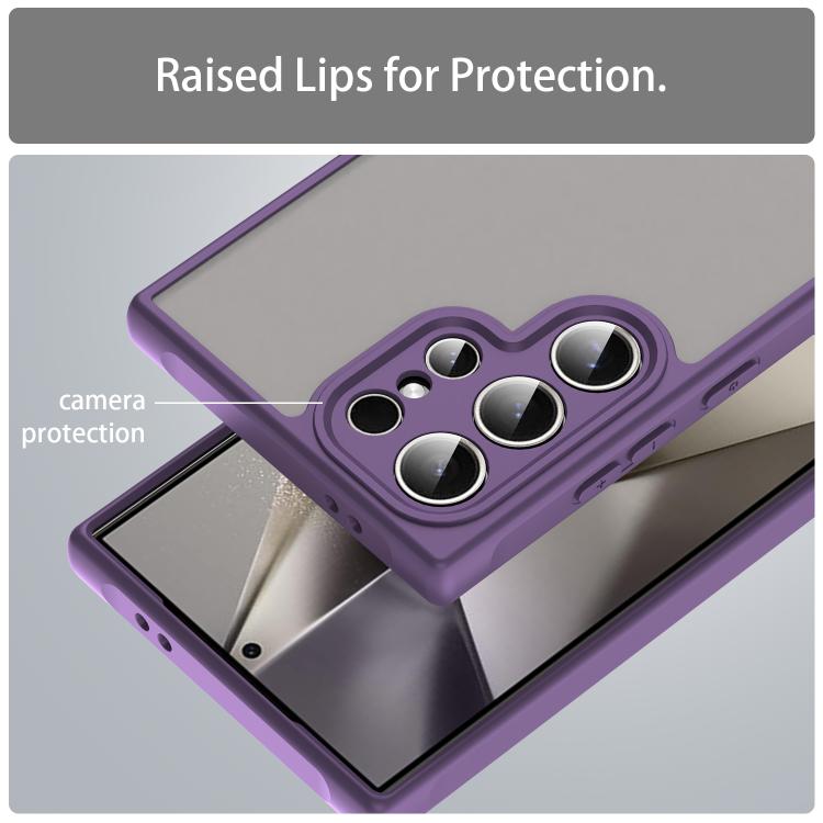 For Samsung Galaxy S24 Ultra 5G Fan Dun Series TPU Hybrid PC Frosted Phone Case