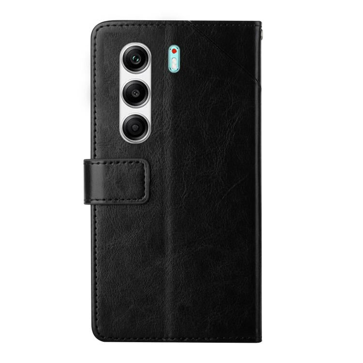 For Tecno Camon 40 4G Y-shaped Pattern Flip Leather Phone Case