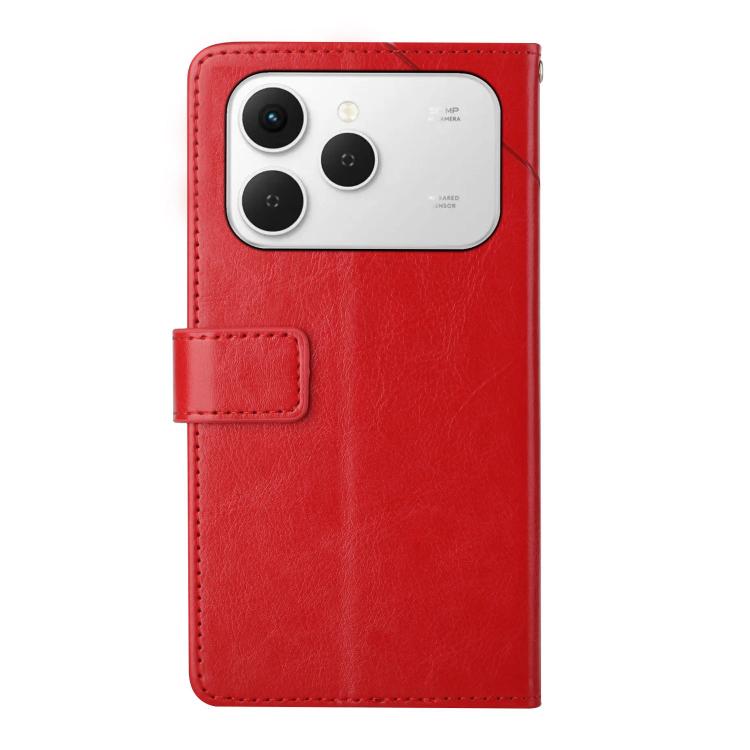 For Tecno Spark 40 4G Y-shaped Pattern Flip Leather Phone Case