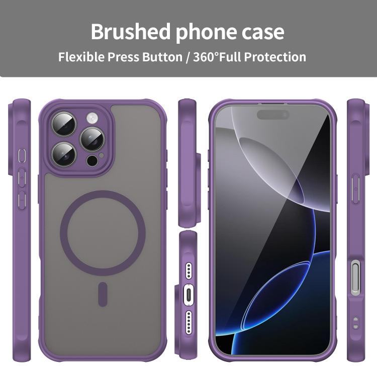 For iPhone 16 Fan Dun Series TPU Hybrid PC Frosted Magsafe Phone Case