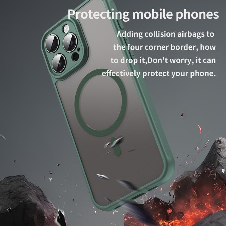 For iPhone 15 Plus Fan Dun Series TPU Hybrid PC Frosted Magsafe Phone Case
