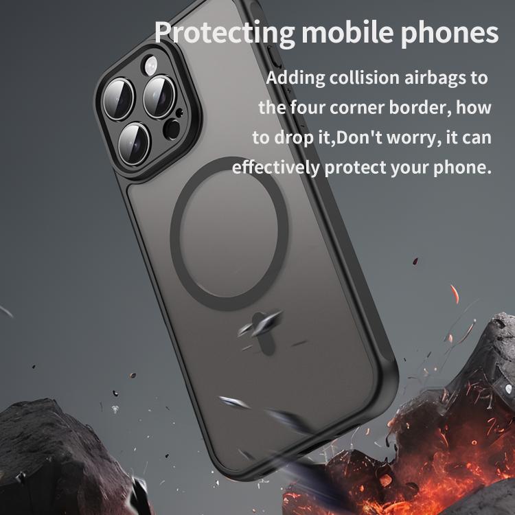 For iPhone 14 Plus Fan Dun Series TPU Hybrid PC Frosted Magsafe Phone Case
