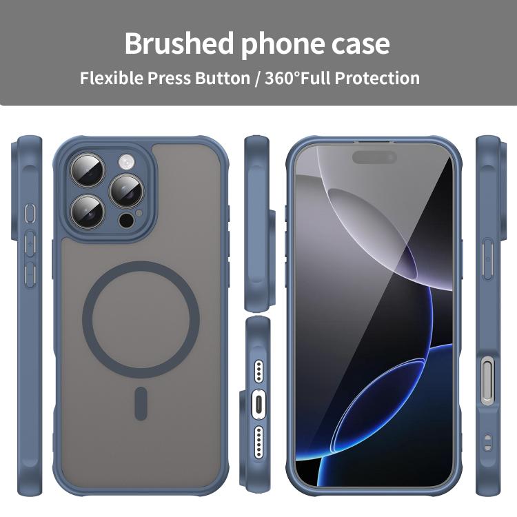 For iPhone 14 Plus Fan Dun Series TPU Hybrid PC Frosted Magsafe Phone Case
