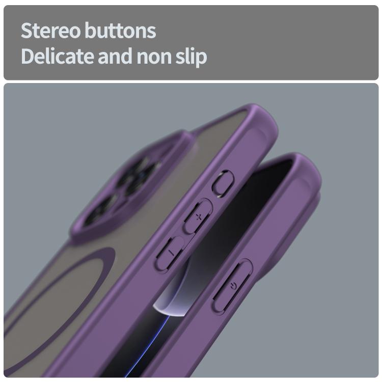 For iPhone 14 Plus Fan Dun Series TPU Hybrid PC Frosted Magsafe Phone Case