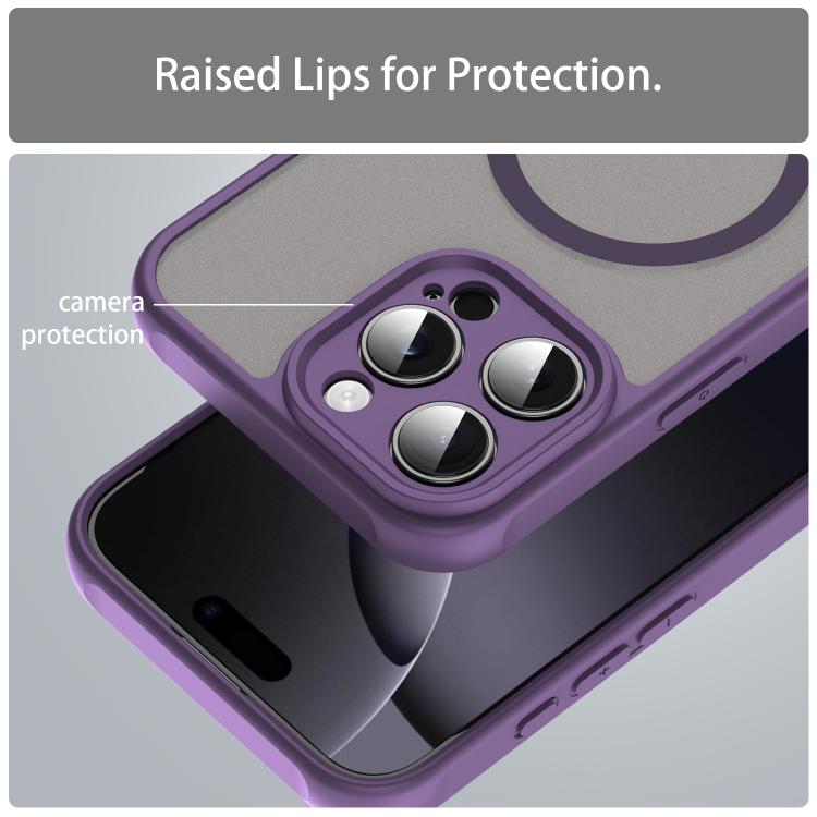 For iPhone 14 Plus Fan Dun Series TPU Hybrid PC Frosted Magsafe Phone Case