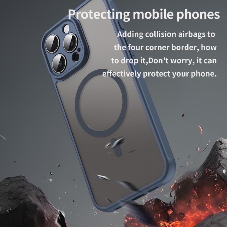 For iPhone 13 Pro Fan Dun Series TPU Hybrid PC Frosted Magsafe Phone Case