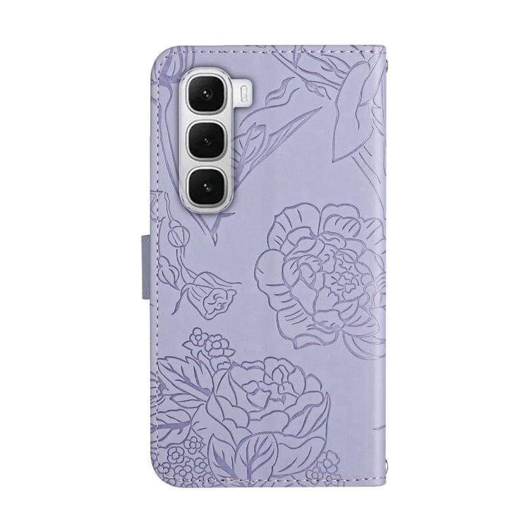 For Infinix Hot 60 4G / 60i 4G Skin Feel Butterfly Embossed Flip Leather Phone Case