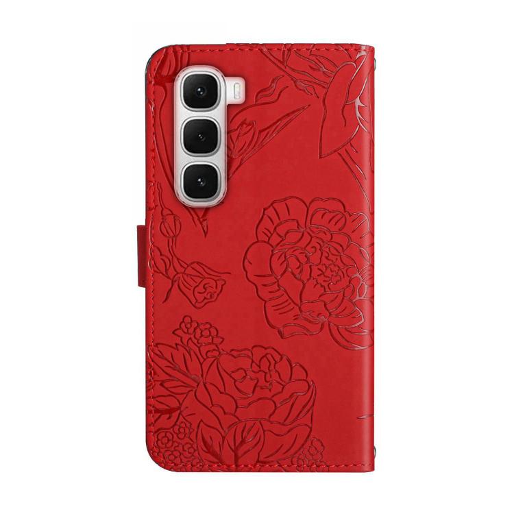 For Infinix Hot 60 4G / 60i 4G Skin Feel Butterfly Embossed Flip Leather Phone Case