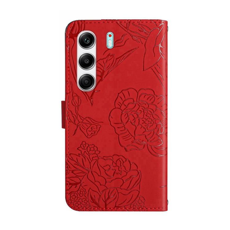 For Tecno Camon 40 4G Skin Feel Butterfly Embossed Flip Leather Phone Case