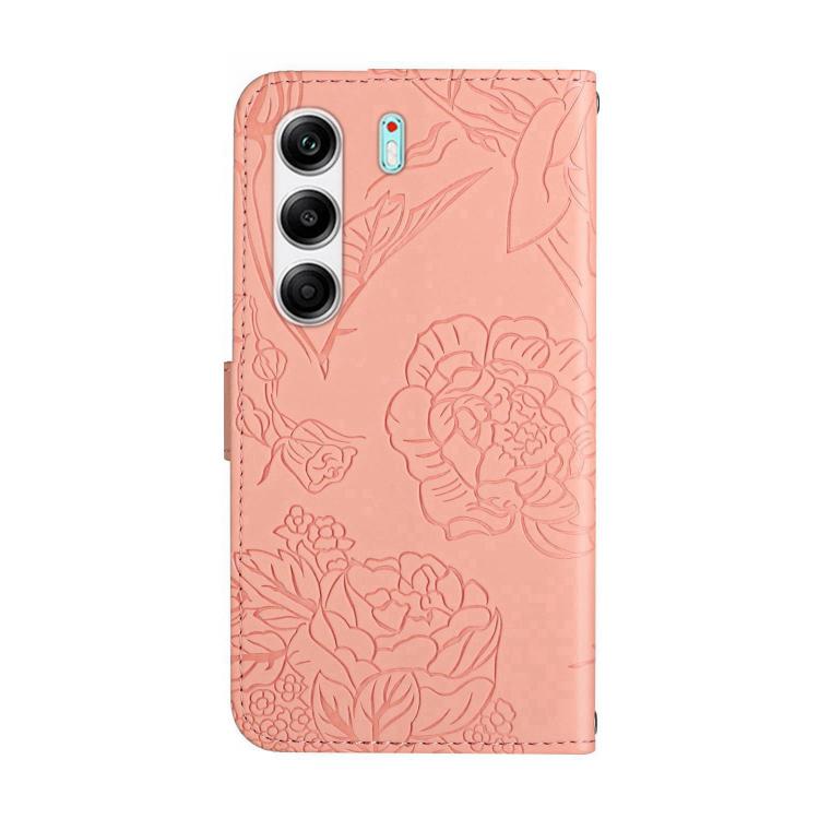 For Tecno Camon 40 Pro 4G Skin Feel Butterfly Embossed Flip Leather Phone Case