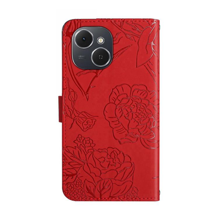 For Tecno Spark 40C Skin Feel Butterfly Embossed Flip Leather Phone Case