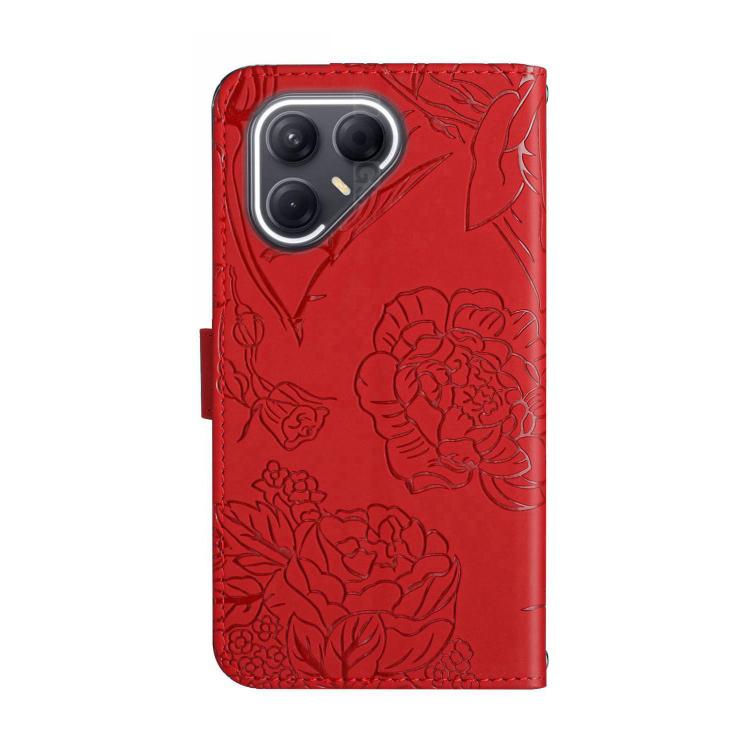 For Tecno Pova 7 5G Skin Feel Butterfly Embossed Flip Leather Phone Case