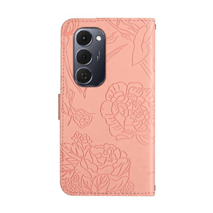 For Tecno Spark 40 Pro+ 4G Skin Feel Butterfly Embossed Flip Leather Phone Case