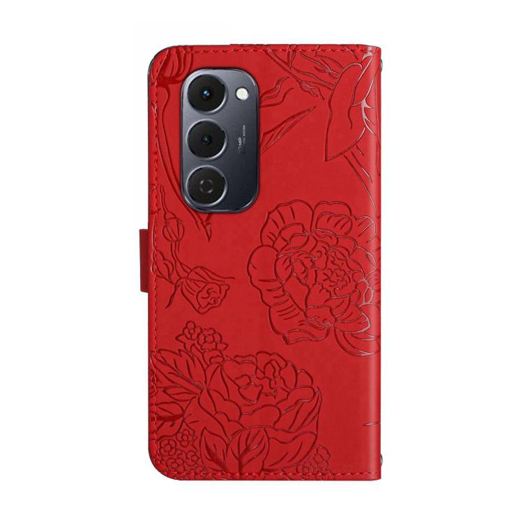 For Tecno Spark 40 Pro+ 4G Skin Feel Butterfly Embossed Flip Leather Phone Case