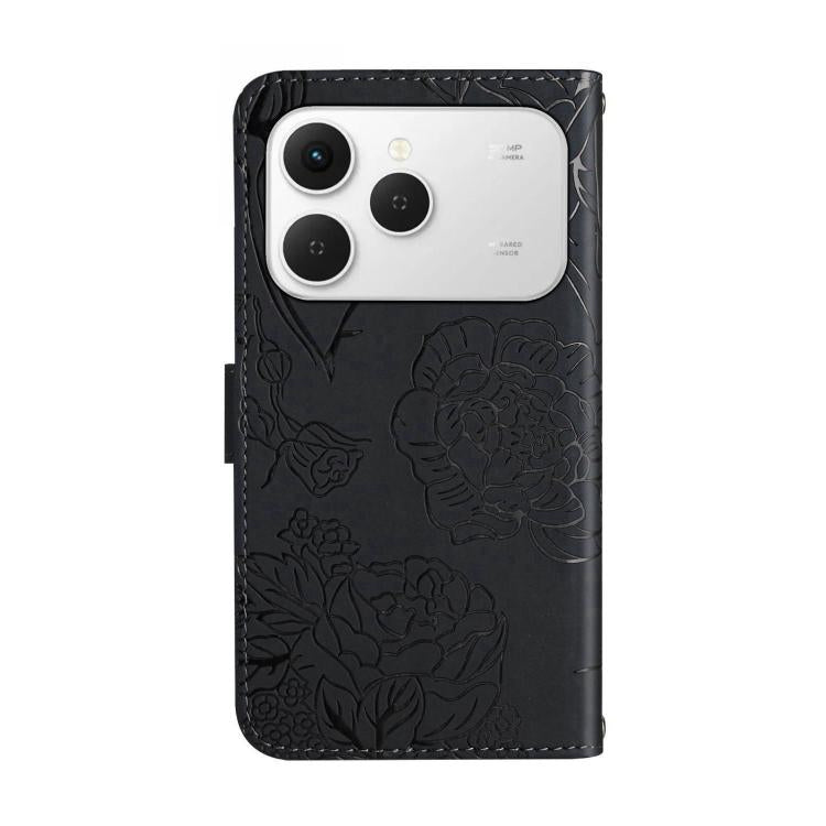 For Tecno Spark 40 4G Skin Feel Butterfly Embossed Flip Leather Phone Case