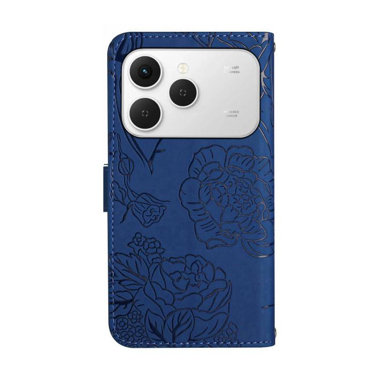 For Tecno Spark 40 4G Skin Feel Butterfly Embossed Flip Leather Phone Case