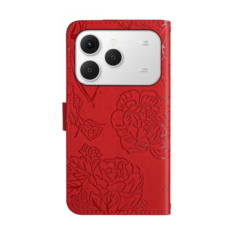 For Tecno Spark 40 4G Skin Feel Butterfly Embossed Flip Leather Phone Case