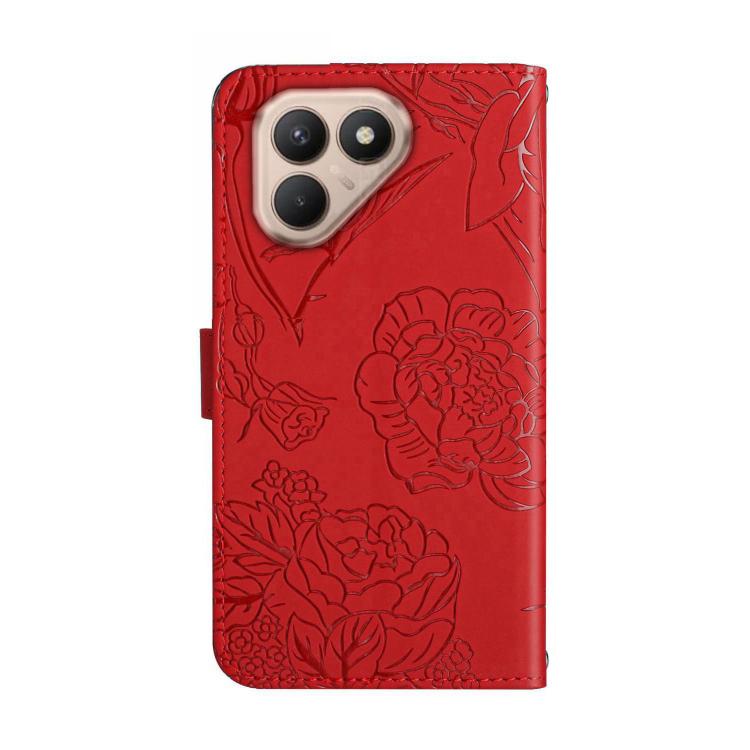 For Tecno Pova 7 4G Skin Feel Butterfly Embossed Flip Leather Phone Case