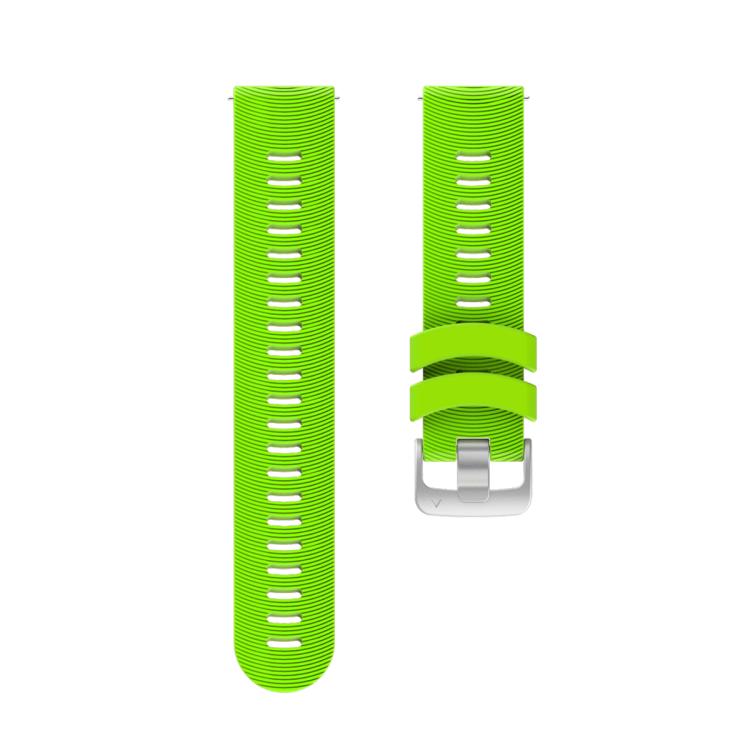 For Garmin Forerunner 245 Stripes Silver Buckle Silicone Watch Band