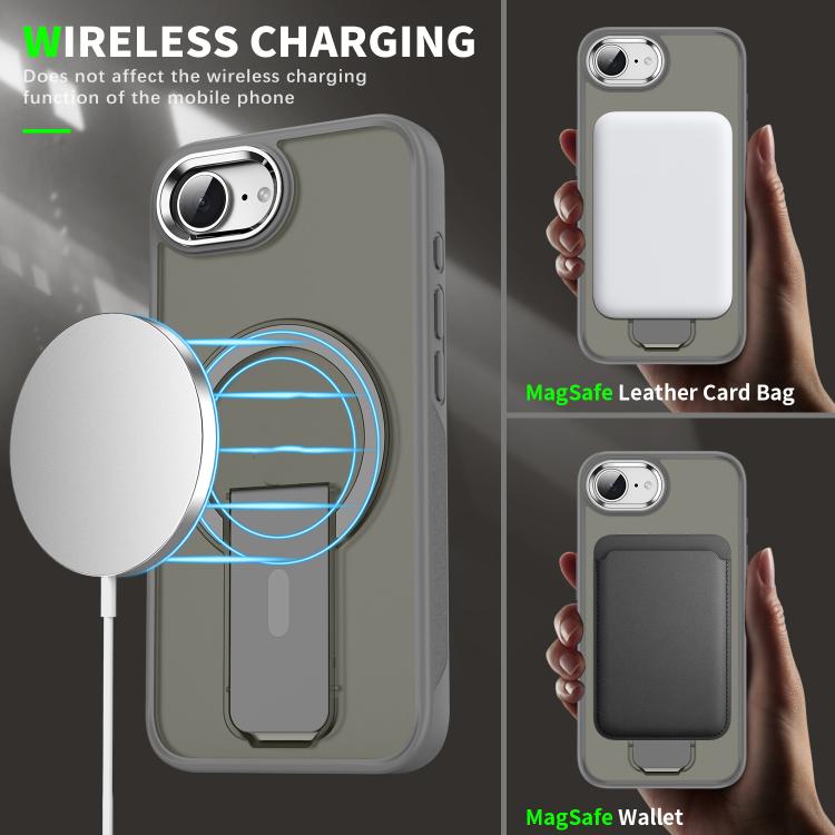 For iPhone 17e / 16e Acrylic Hybrid TPU MagSafe Holder Phone Case