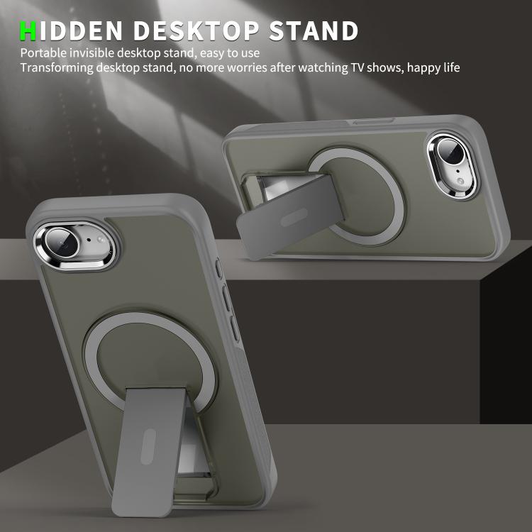For iPhone 17e / 16e Acrylic Hybrid TPU MagSafe Holder Phone Case