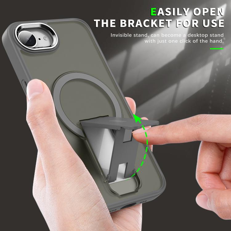 For iPhone 17e / 16e Acrylic Hybrid TPU MagSafe Holder Phone Case