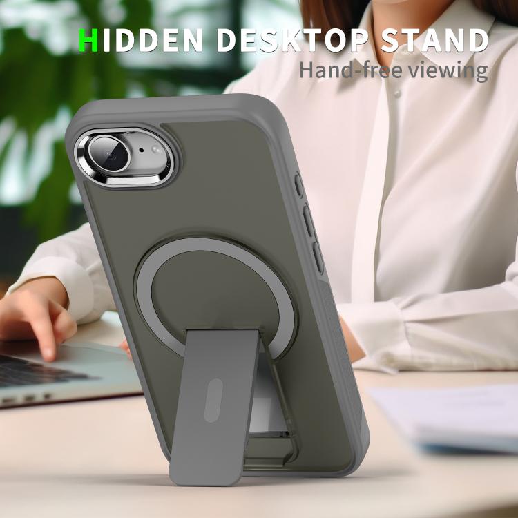 For iPhone 17e / 16e Acrylic Hybrid TPU MagSafe Holder Phone Case