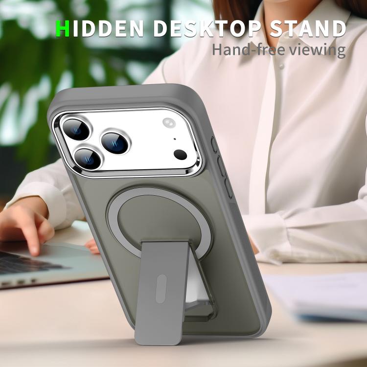 For iPhone 17 Pro Max Acrylic Hybrid TPU MagSafe Holder Phone Case