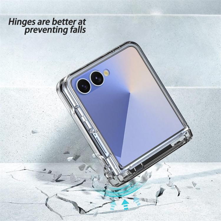 For Samsung Galaxy Z Flip7 5G Spring Rubber Chain Card Slot PC Folding Phone Case with Stand
