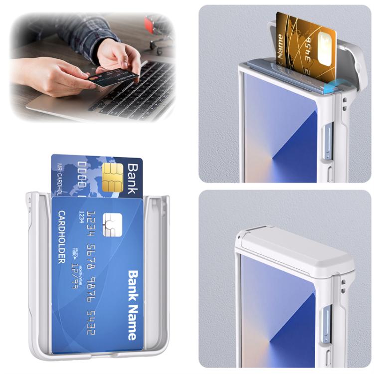 For Samsung Galaxy Z Flip7 5G Spring Rubber Chain Card Slot PC Folding Phone Case with Stand
