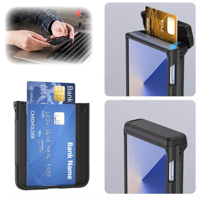 For Samsung Galaxy Z Flip7 5G Spring Rubber Chain Card Slot PC Folding Phone Case with Stand