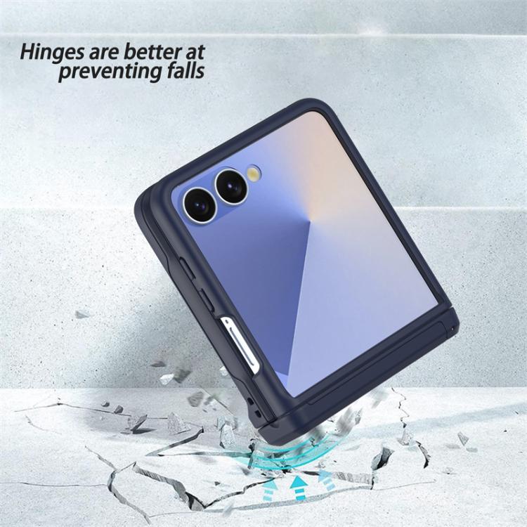 For Samsung Galaxy Z Flip7 5G Spring Rubber Chain Card Slot PC Folding Phone Case with Stand