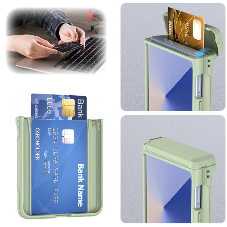 For Samsung Galaxy Z Flip7 5G Spring Rubber Chain Card Slot PC Folding Phone Case with Stand