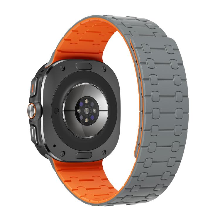 For Samsung Galaxy Watch Ultra 47mm / Ultra 2025 AP Dual Color Magnetic Silicone Watch Band