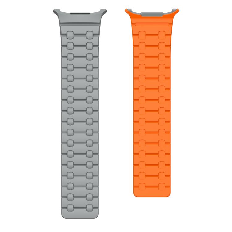 For Samsung Galaxy Watch Ultra 47mm / Ultra 2025 AP Dual Color Magnetic Silicone Watch Band