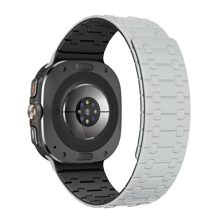 For Samsung Galaxy Watch Ultra 47mm / Ultra 2025 AP Dual Color Magnetic Silicone Watch Band