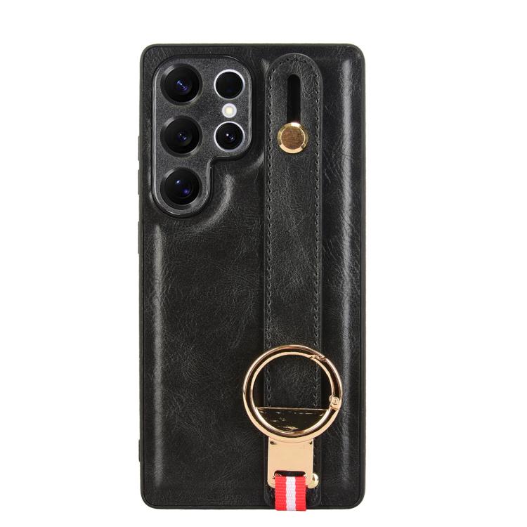 For Samsung Galaxy S25 Ultra 5G Wristband Leather Back Phone Case