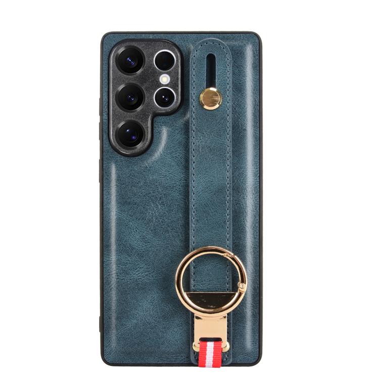 For Samsung Galaxy S25 Ultra 5G Wristband Leather Back Phone Case