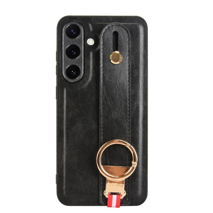 For Samsung Galaxy S25+ 5G Wristband Leather Back Phone Case