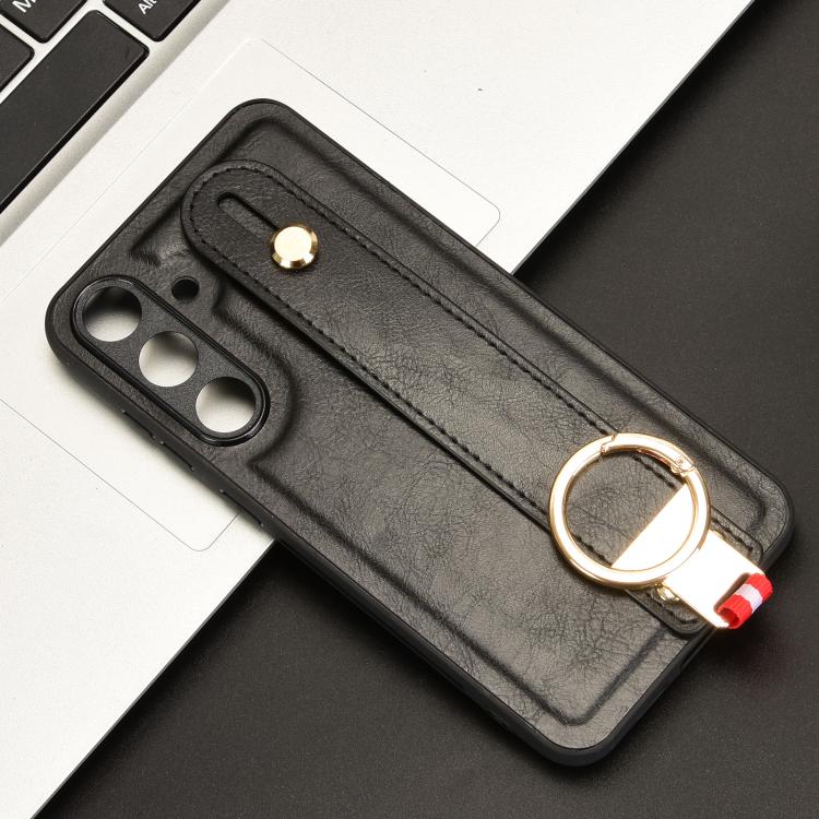 For Samsung Galaxy S25+ 5G Wristband Leather Back Phone Case