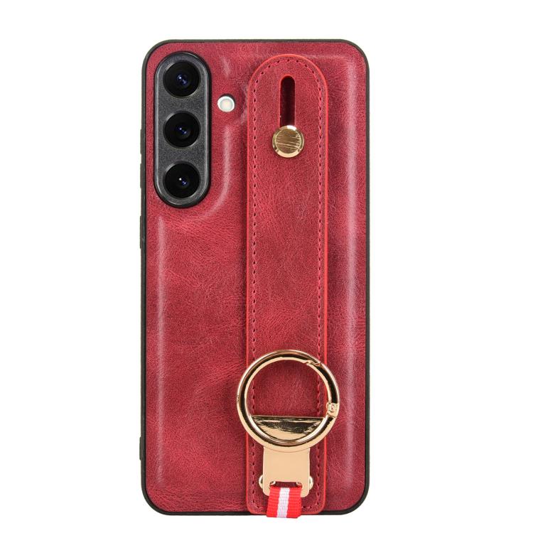 For Samsung Galaxy S25+ 5G Wristband Leather Back Phone Case