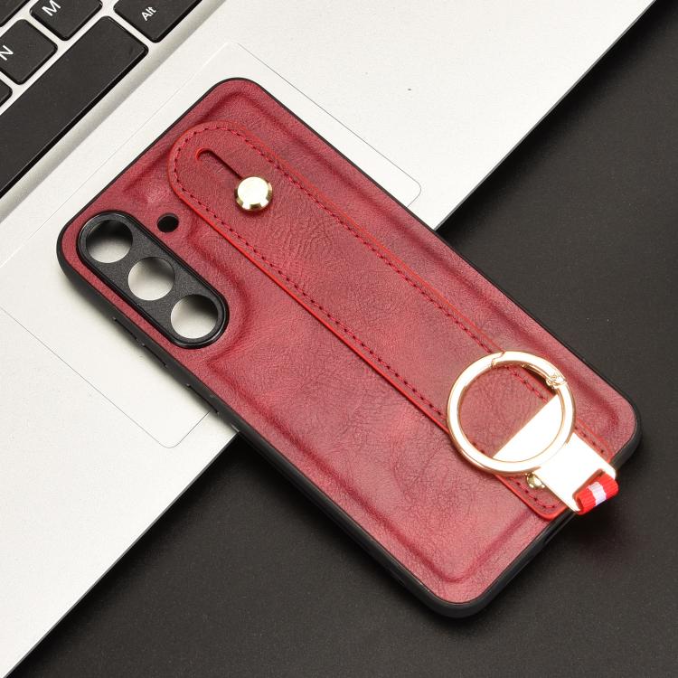 For Samsung Galaxy S25+ 5G Wristband Leather Back Phone Case