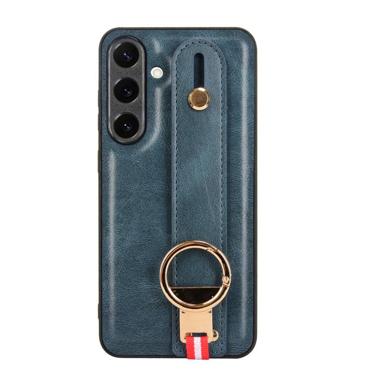 For Samsung Galaxy S25+ 5G Wristband Leather Back Phone Case