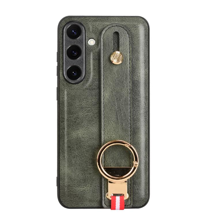 For Samsung Galaxy S25+ 5G Wristband Leather Back Phone Case
