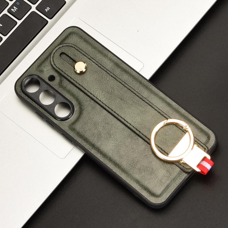 For Samsung Galaxy S25+ 5G Wristband Leather Back Phone Case
