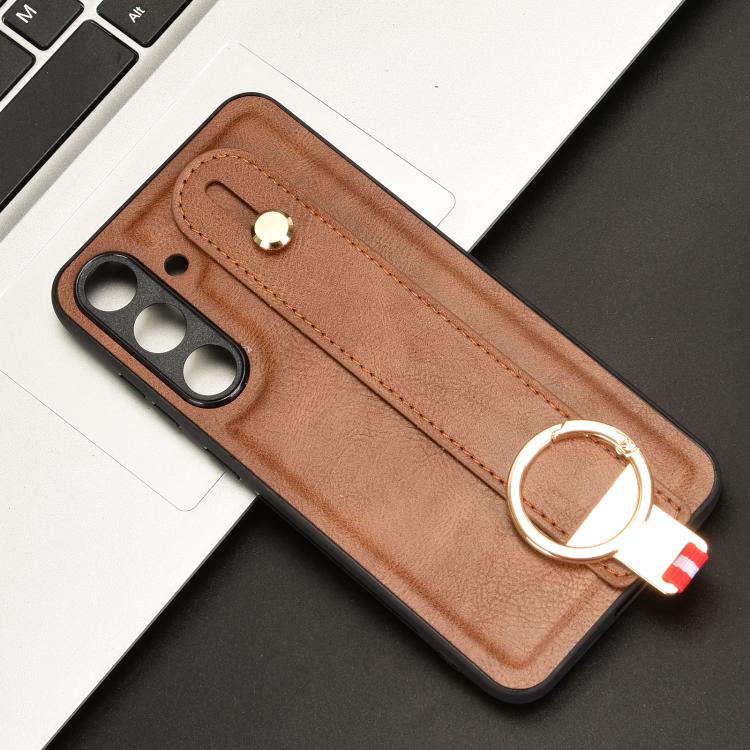 For Samsung Galaxy S25+ 5G Wristband Leather Back Phone Case