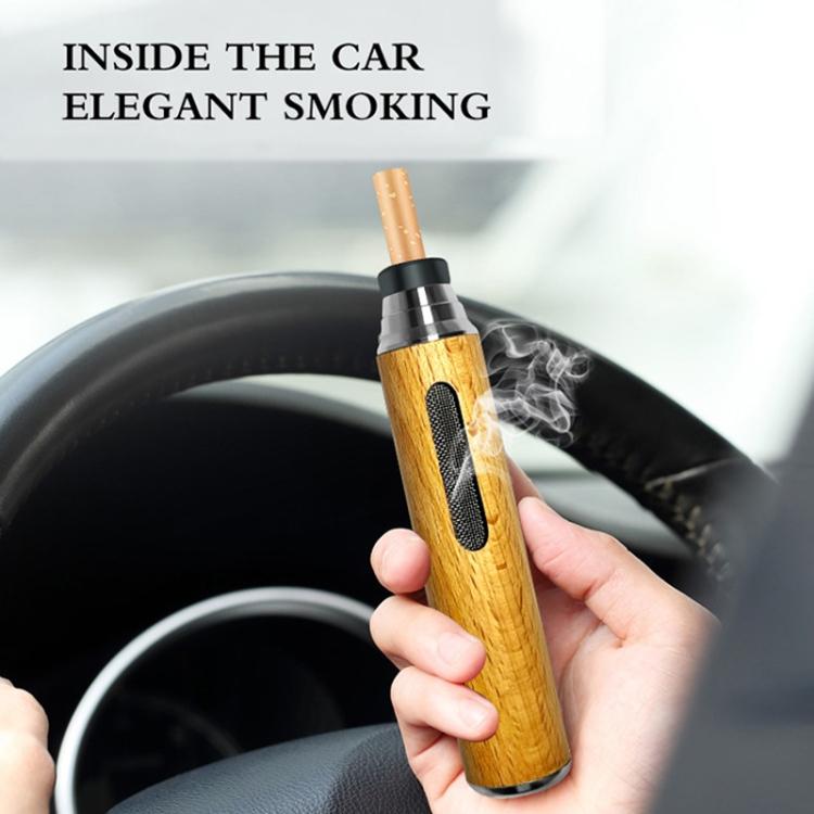 Walnut Car Ashtray Portable Lazy Cigarette Holder