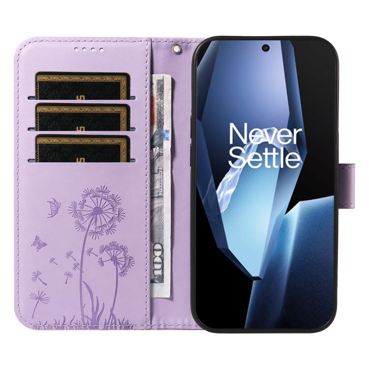 For OnePlus 13R 5G Global Dandelion Embossed Pattern Flip Leather Phone Case